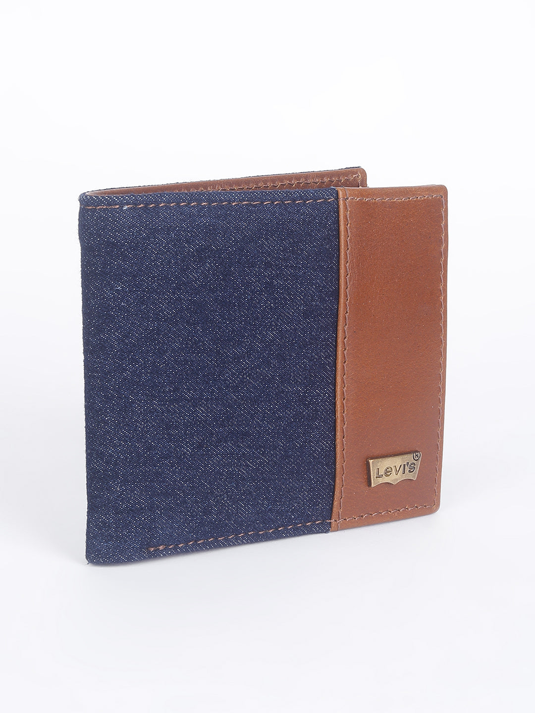 Men's Blue Colorblock Bi-Fold Wallet - b3e51b48-2987-4f46-9307-507334d34b1a View