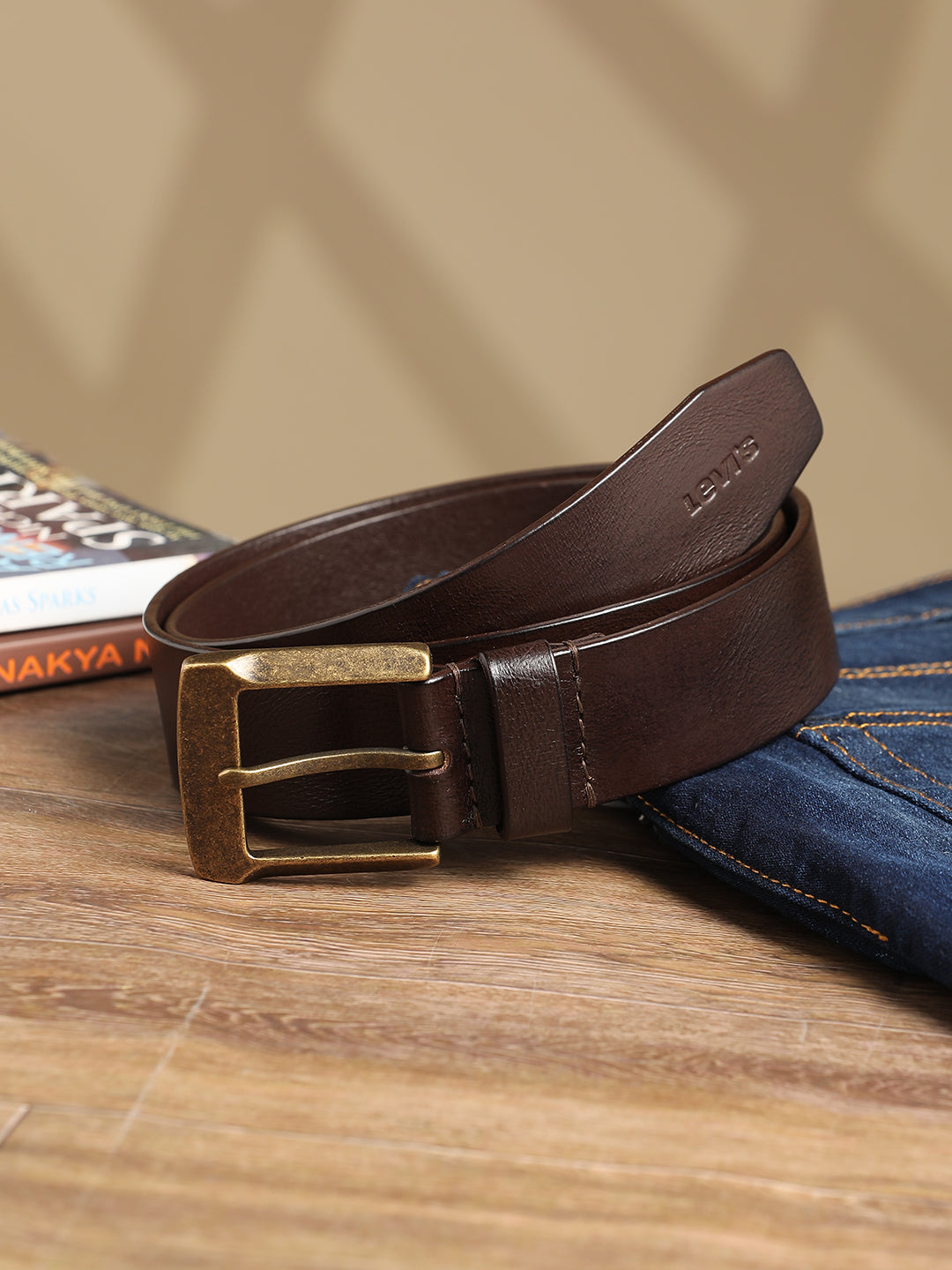 Men's Brown Solid Belt