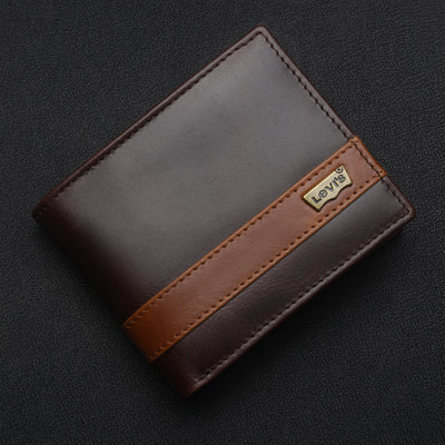 Men's Brown Colorblock Bi-Fold Wallet