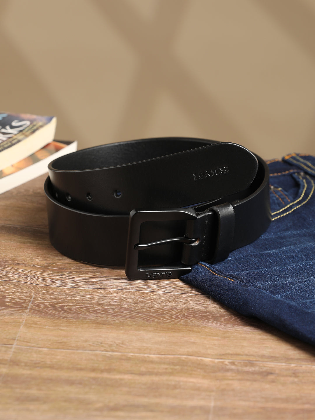 Men's Black Solid Belt - 0011 View