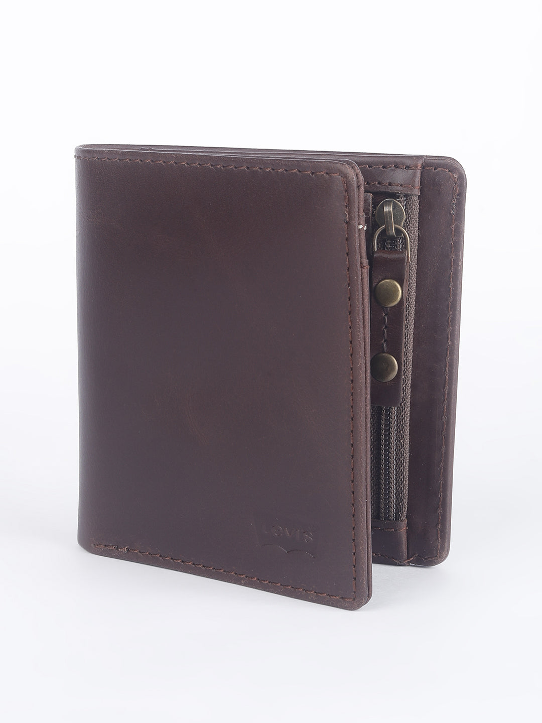 Men's Brown Solid Bi-Fold Wallet - 1 View