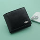 Men's Black Solid Bi-Fold Wallet - 1 View