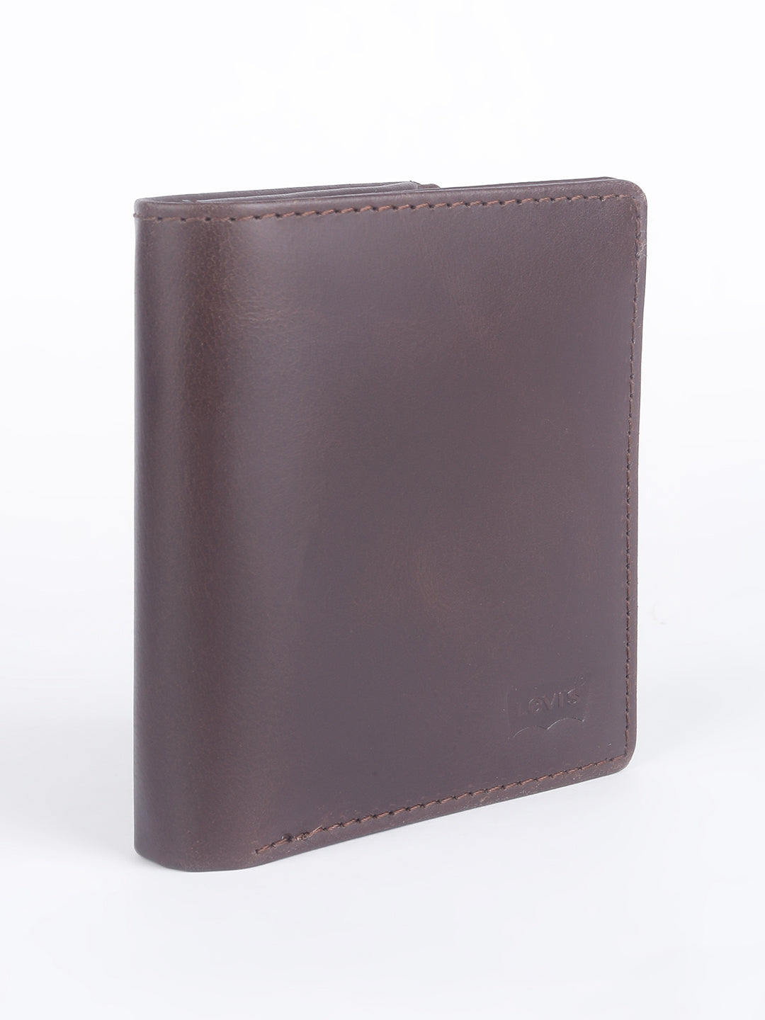 Men's Brown Solid Bi-Fold Wallet - 3 View