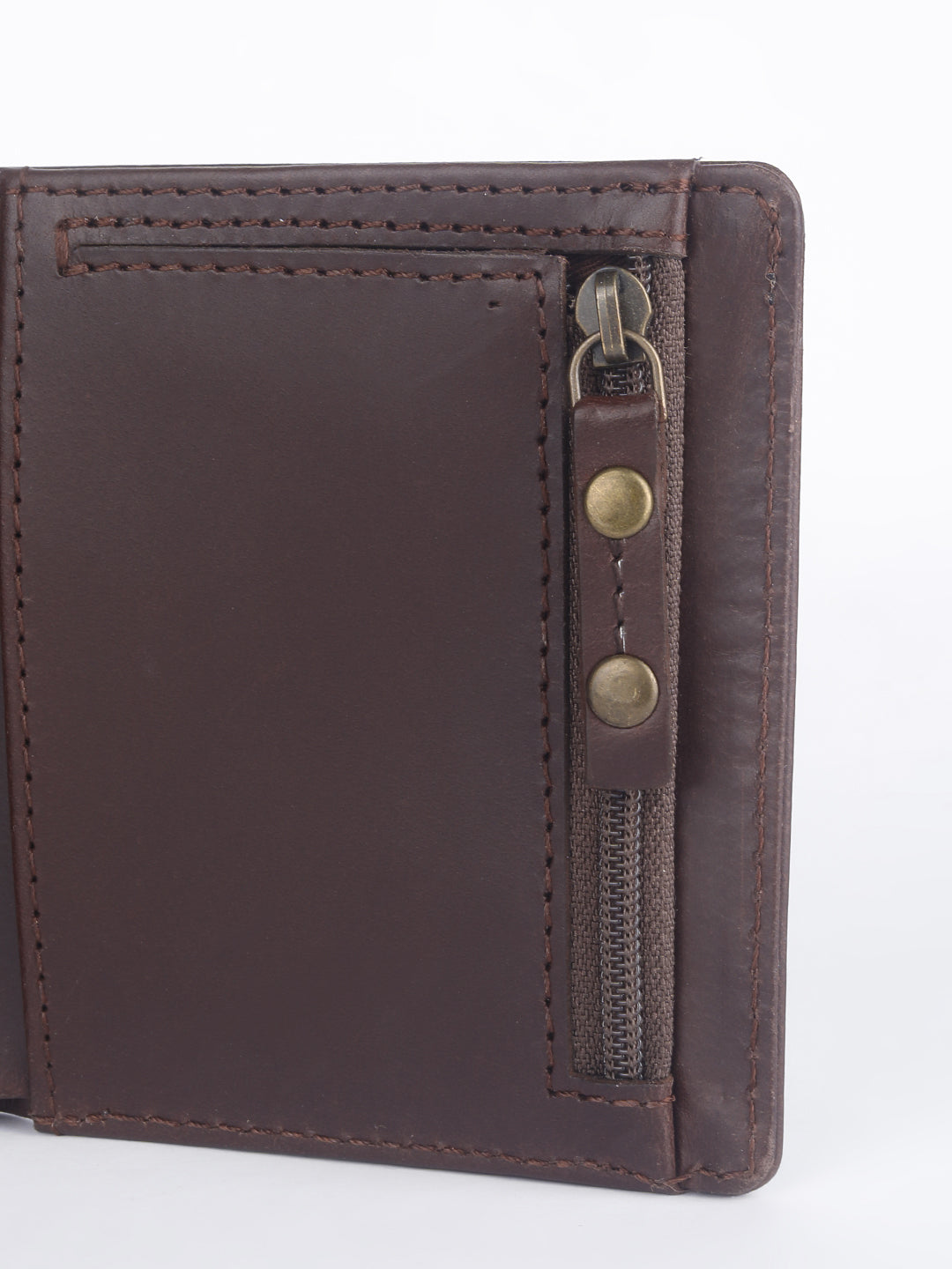 Men's Brown Solid Bi-Fold Wallet - 1 View