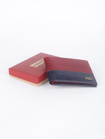 Men's Red Colorblock Bi-Fold Wallet