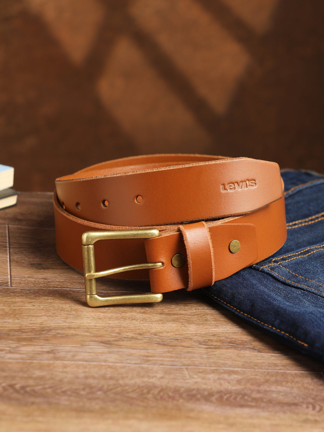 Men's Tan Solid Belt