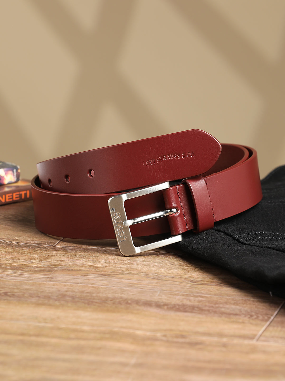 Men's Red Solid Belt - 0019 View