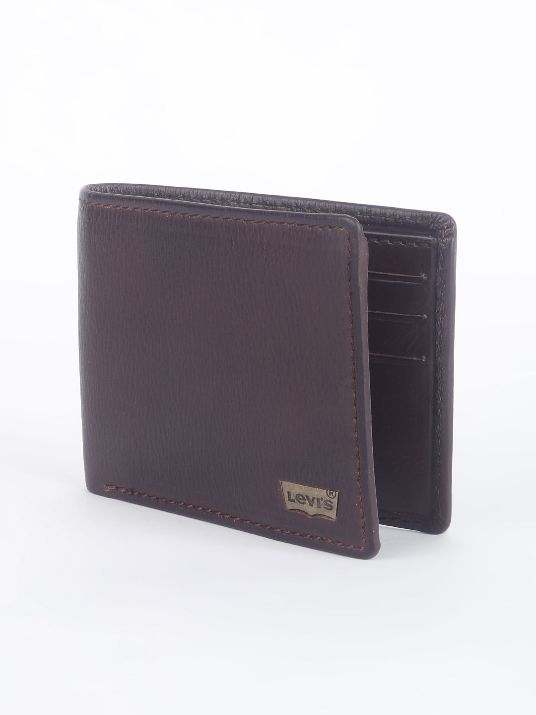 Men's Brown Solid Bi-Fold Wallet - 1 View