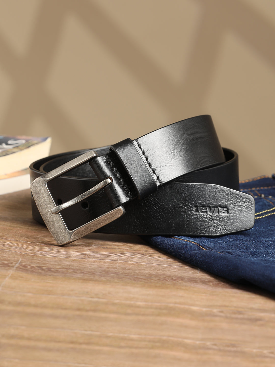 Men's Black Solid Belt