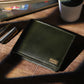 Men's Olive Solid Bi-Fold Wallet - 1 View