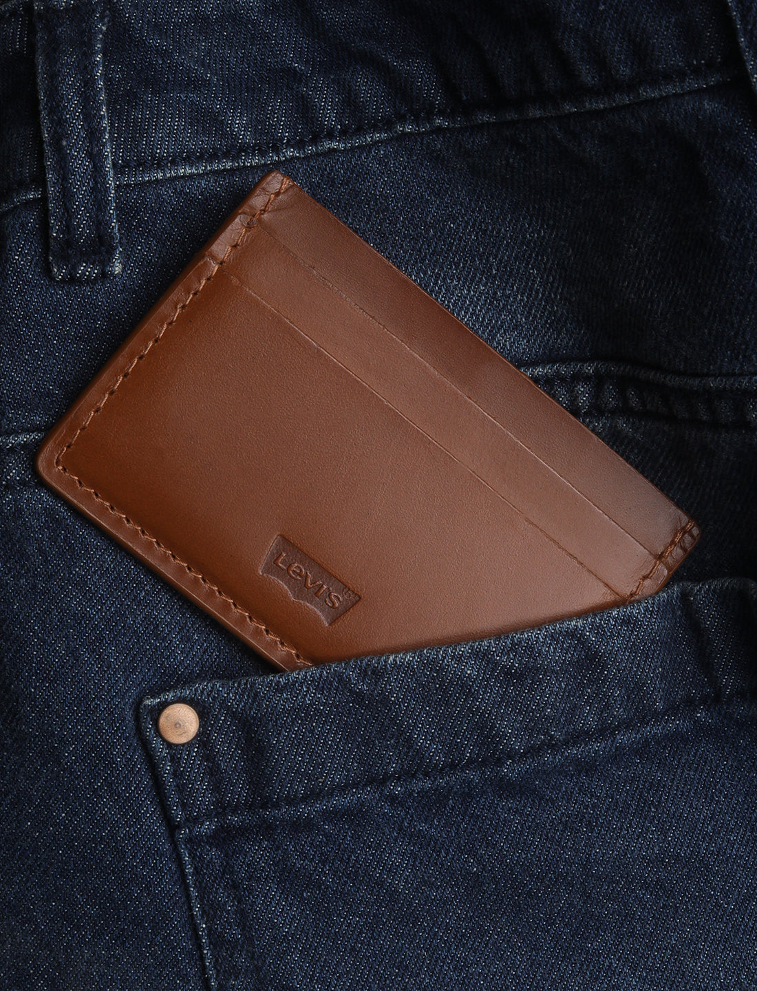 Men's Tan Solid Card Holder