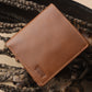 Men's Tan Solid Bi-Fold Wallet - 2 View