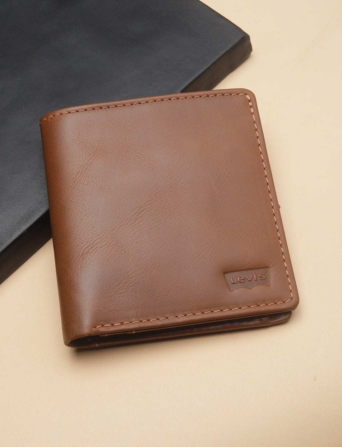 Men's Tan Solid Bi-Fold Wallet - 0036 View