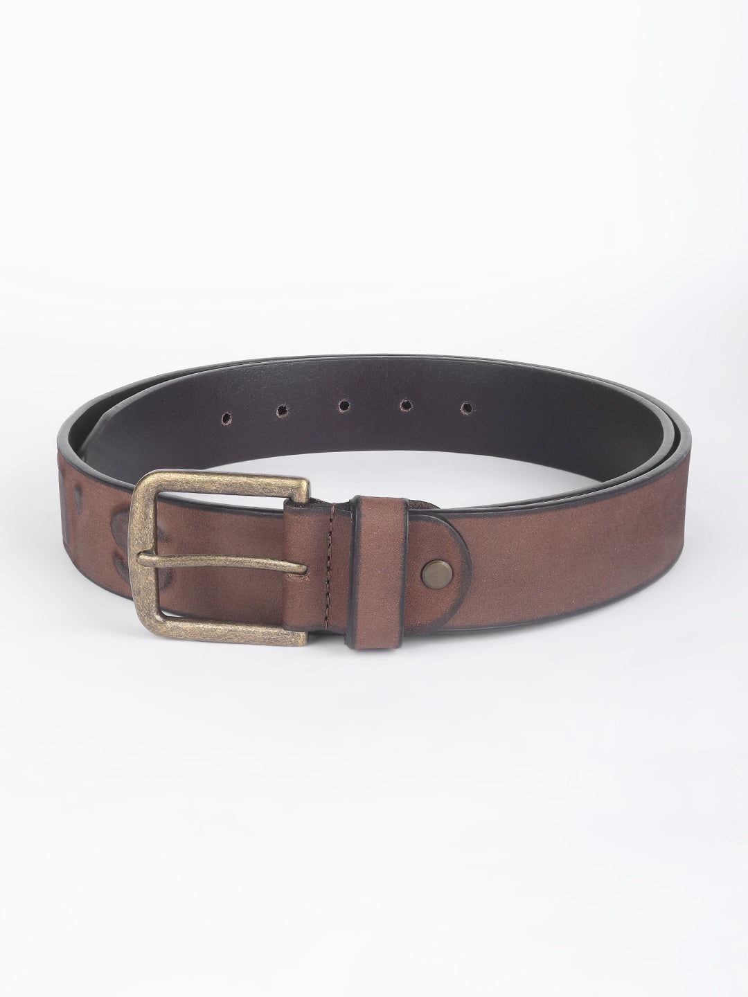 Men's Brown Textured Belt - 0046 View