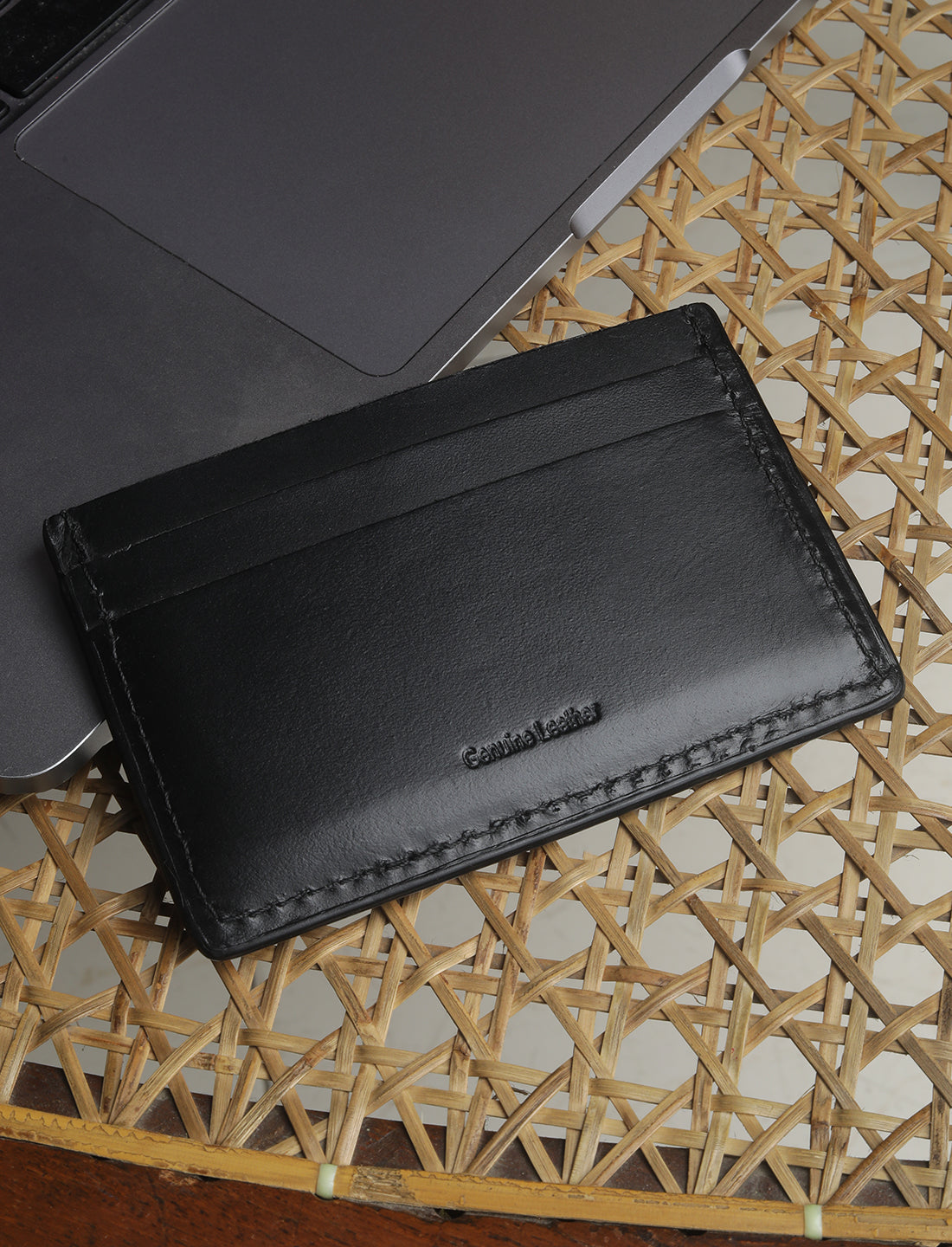 Men's Black Solid Card Holder - 096dc4b9-9017-426d-9be3-9743dda7f5d9 View