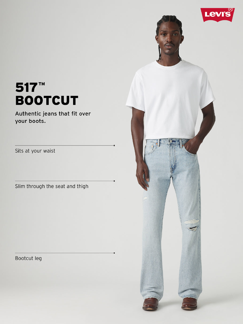 Men's 517 Blue Bootcut Fit Mid Rise Jeans – Levis India Store