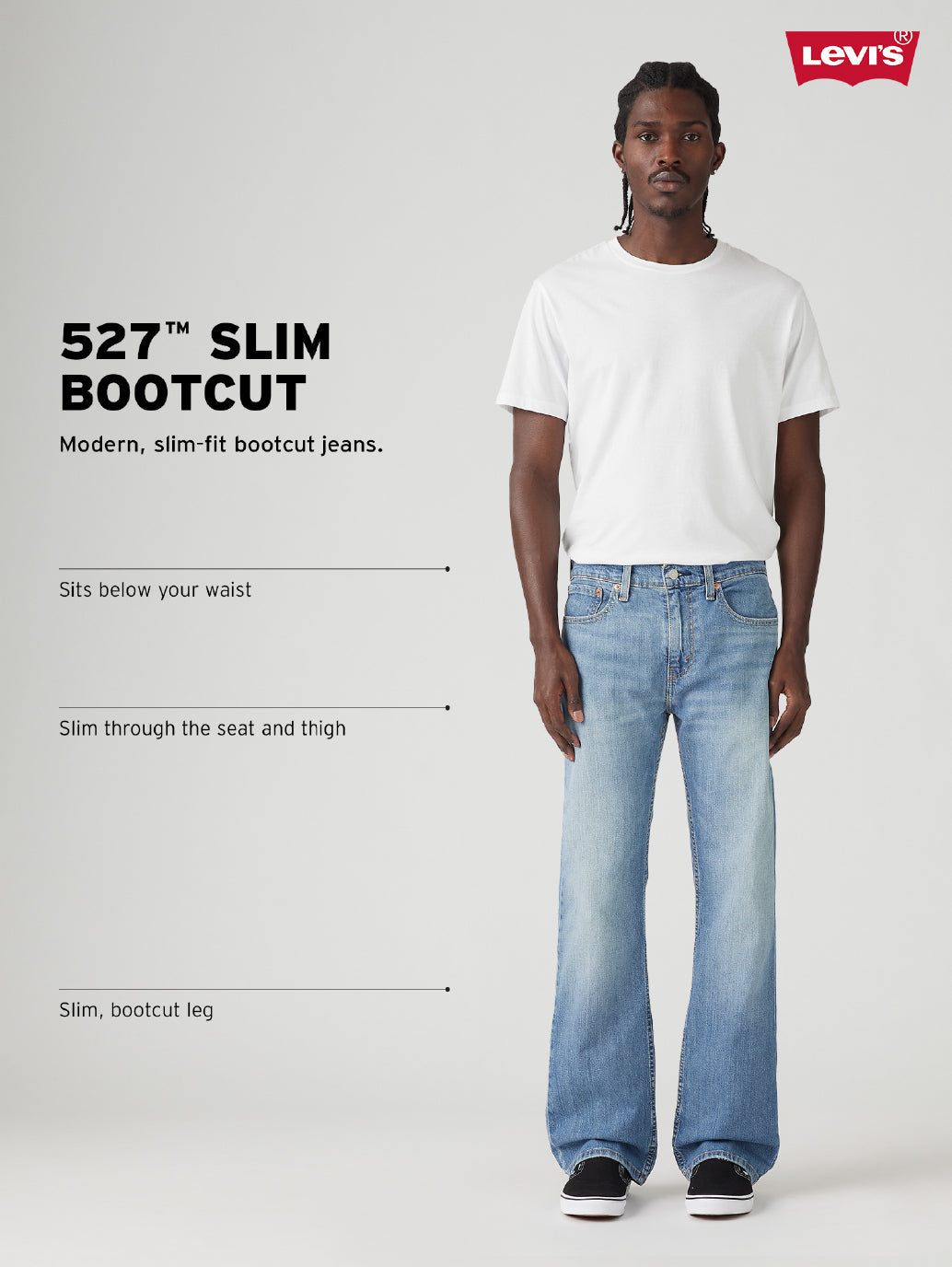 Men's 527 Blue Slim Bootcut Fit Mid Rise Jeans - fd0150ef-6810-4fed-86cd-7688fd257017 View