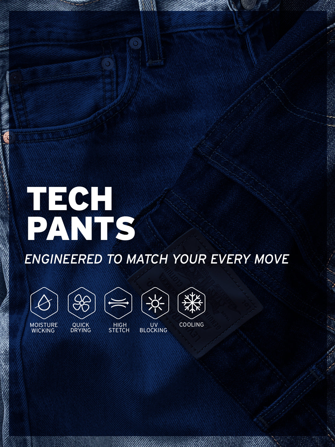 Men's Navy Regular Fit Tech Pant - techpants View
