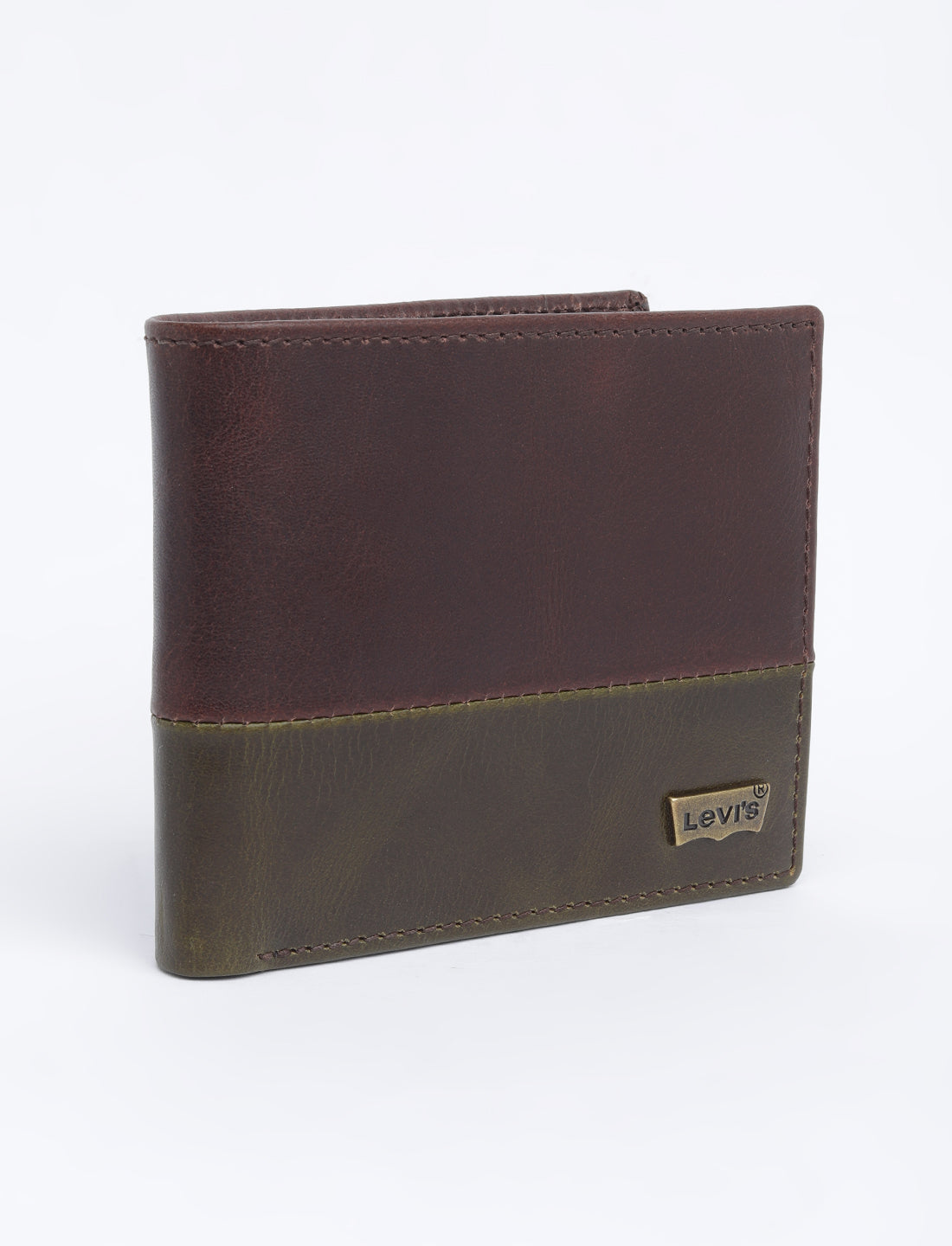 Men's Brown Colorblock Bi-Fold Wallet - 1 View