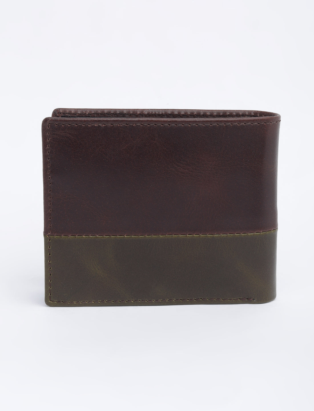 Men's Brown Colorblock Bi-Fold Wallet - 3 View