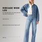 Women's Light Blue Ribcage Wide Leg Fit High Rise Jeans - fecb5404-f25c-424b-8b19-24d49e02f416 View