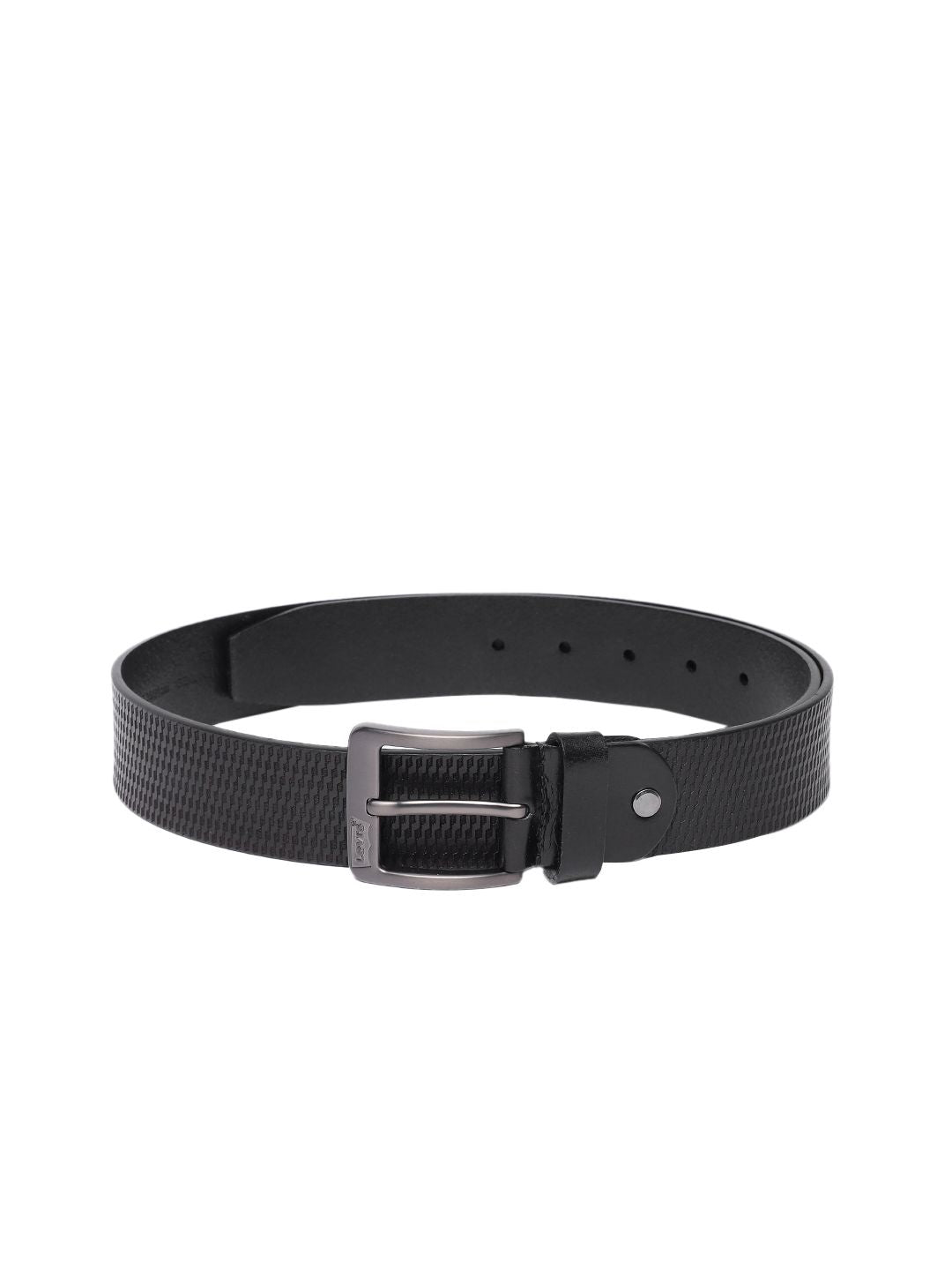 Men's Black Textured Belt - a0113e1d-fafb-410b-b087-119e7b6cc6a91742190757149-Men-Textured-Leather-Belt-6161742190756937-1 View