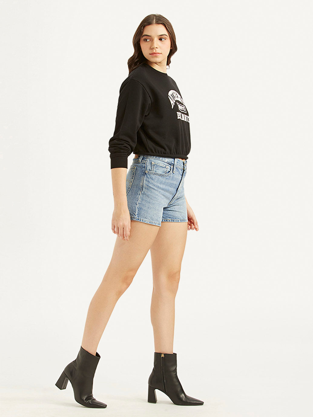 Women's High Rise Blue Regular Fit Shorts - a2a0e50c0badbb48143502161887ba1e View