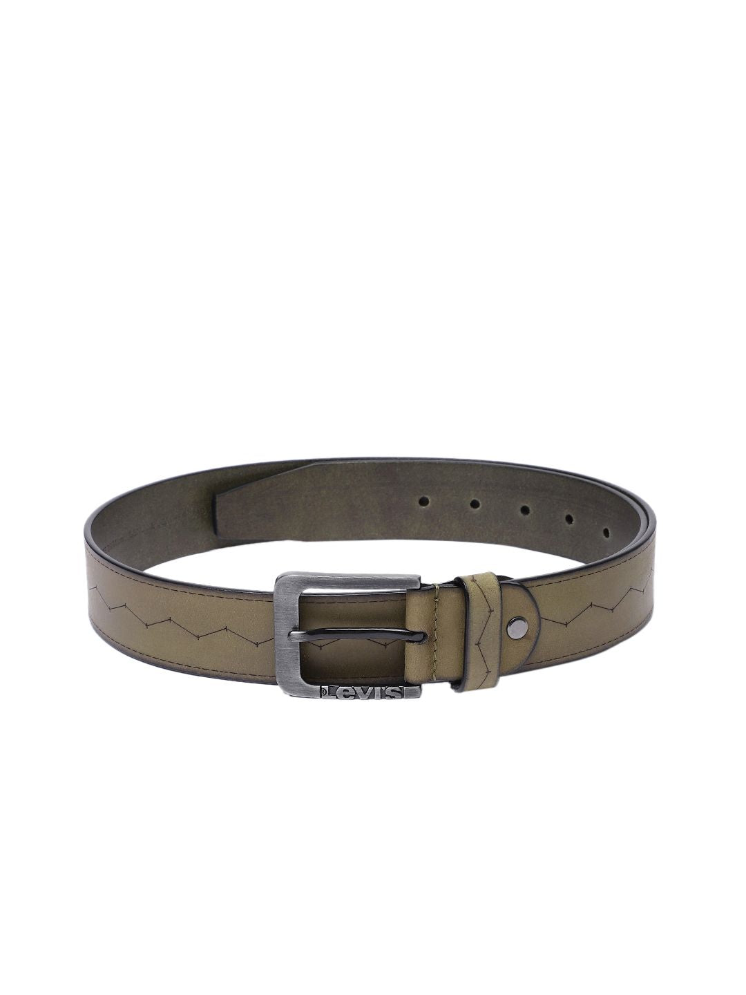 Men's Olive Textured Belt - a32776bd-a1ad-49ed-93cd-3f3aa14c81821742206476851-Men-Textured-Leather-Belt-4771742206476661-1 View