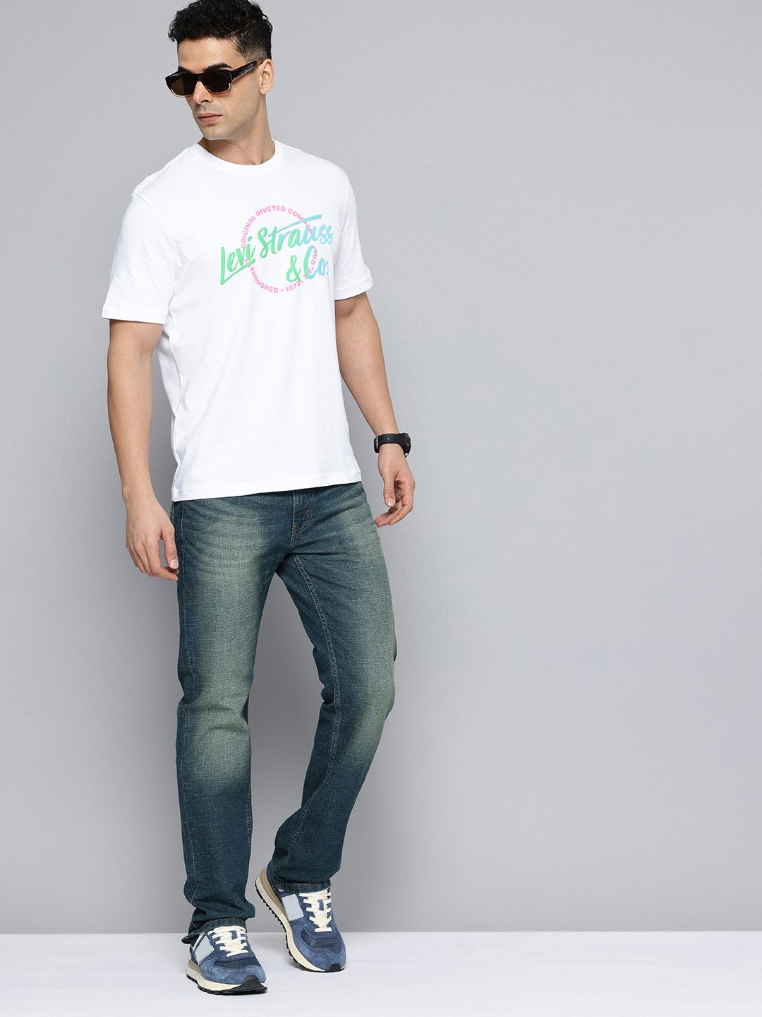 Men's 513 Indigo Slim Straight Fit Mid Rise Jeans - a4af5f2f-212c-4509-9dce-5438142f42d51735282129607-Mens-Mid-Rise-Slim-Straight-Fit-Indigo-Jean-9521735282129116-4 View