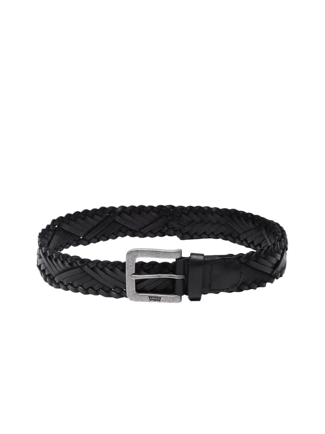 Men's Black Textured Belt - a79bef39-f341-4dba-af94-f5c50e3b6f701742207055014-Men-Braided-Leather-Belt-1481742207054875-1 View