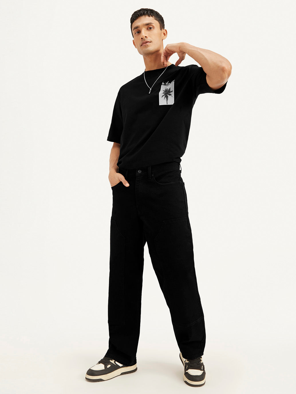 Men's 578 Black Loose Fit Mid Rise Jeans