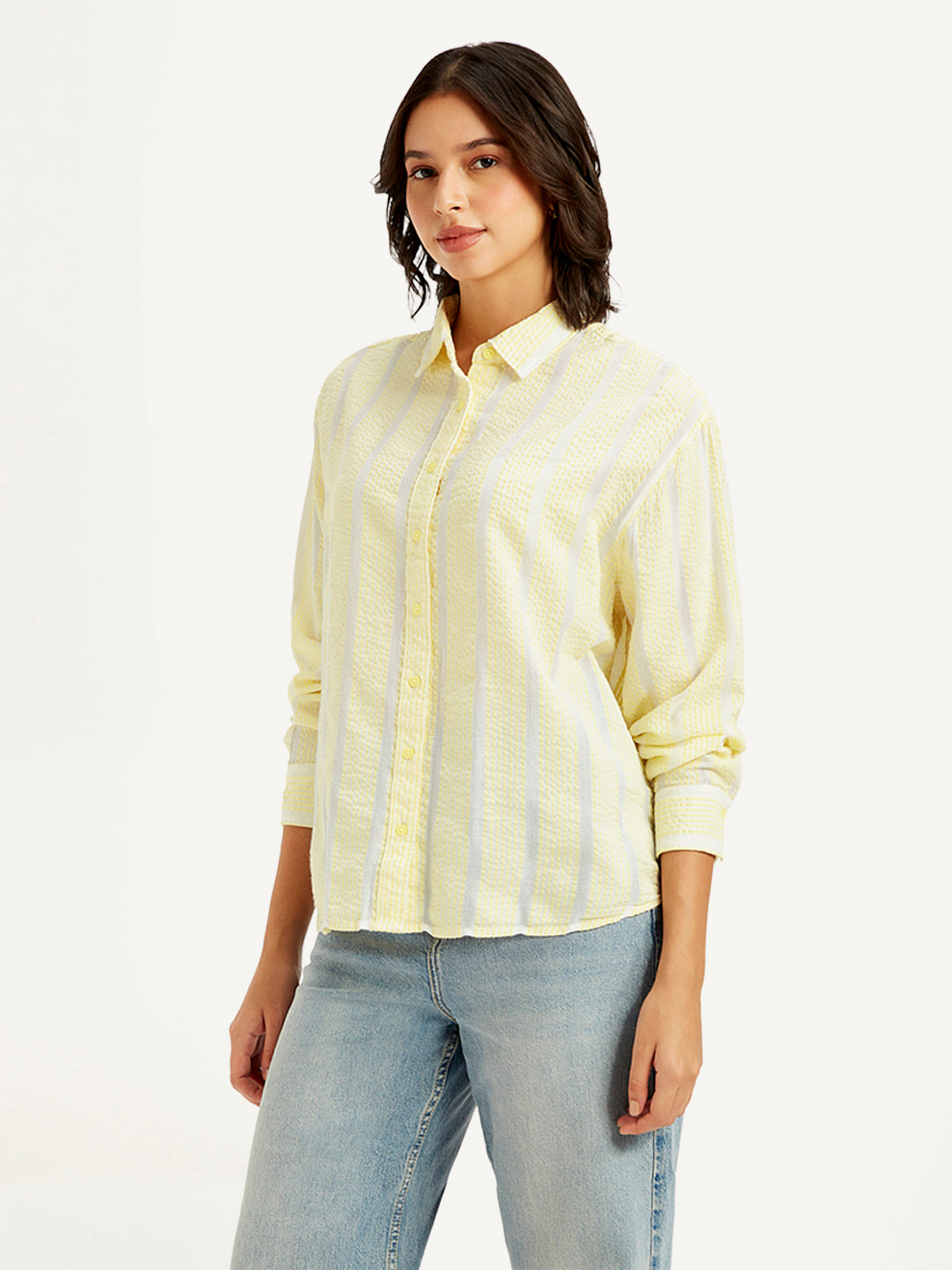 Women's Striped Relaxed Fit Shirt - a9ec28ebad5ab53ee3a3f73fa497ebca View