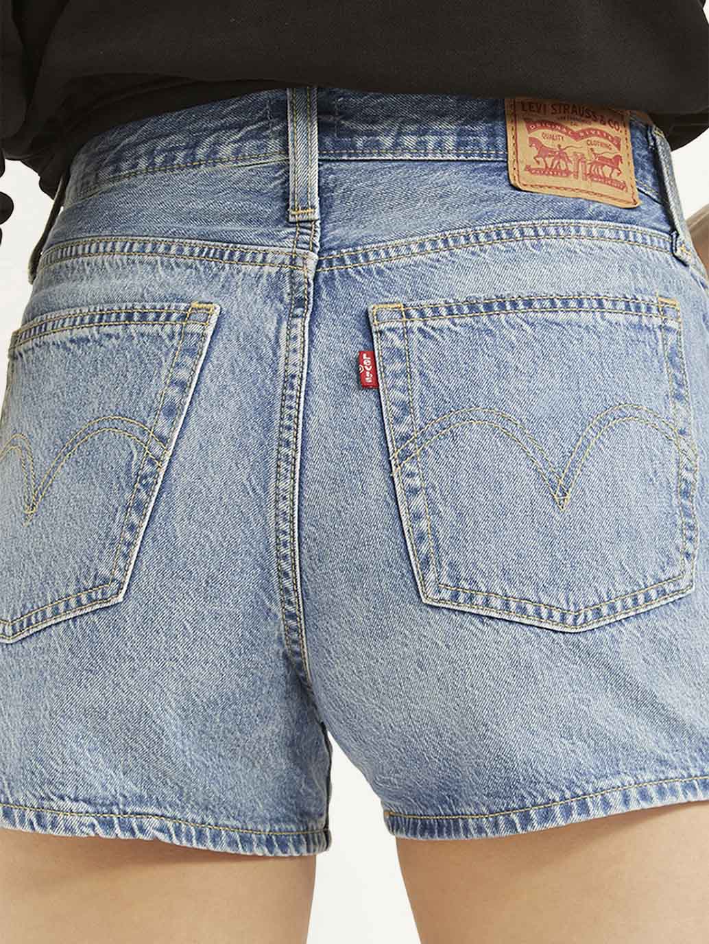 Women's High Rise Blue Regular Fit Shorts - aac8570b2b9b6fcf29ccff386bb6b152 View