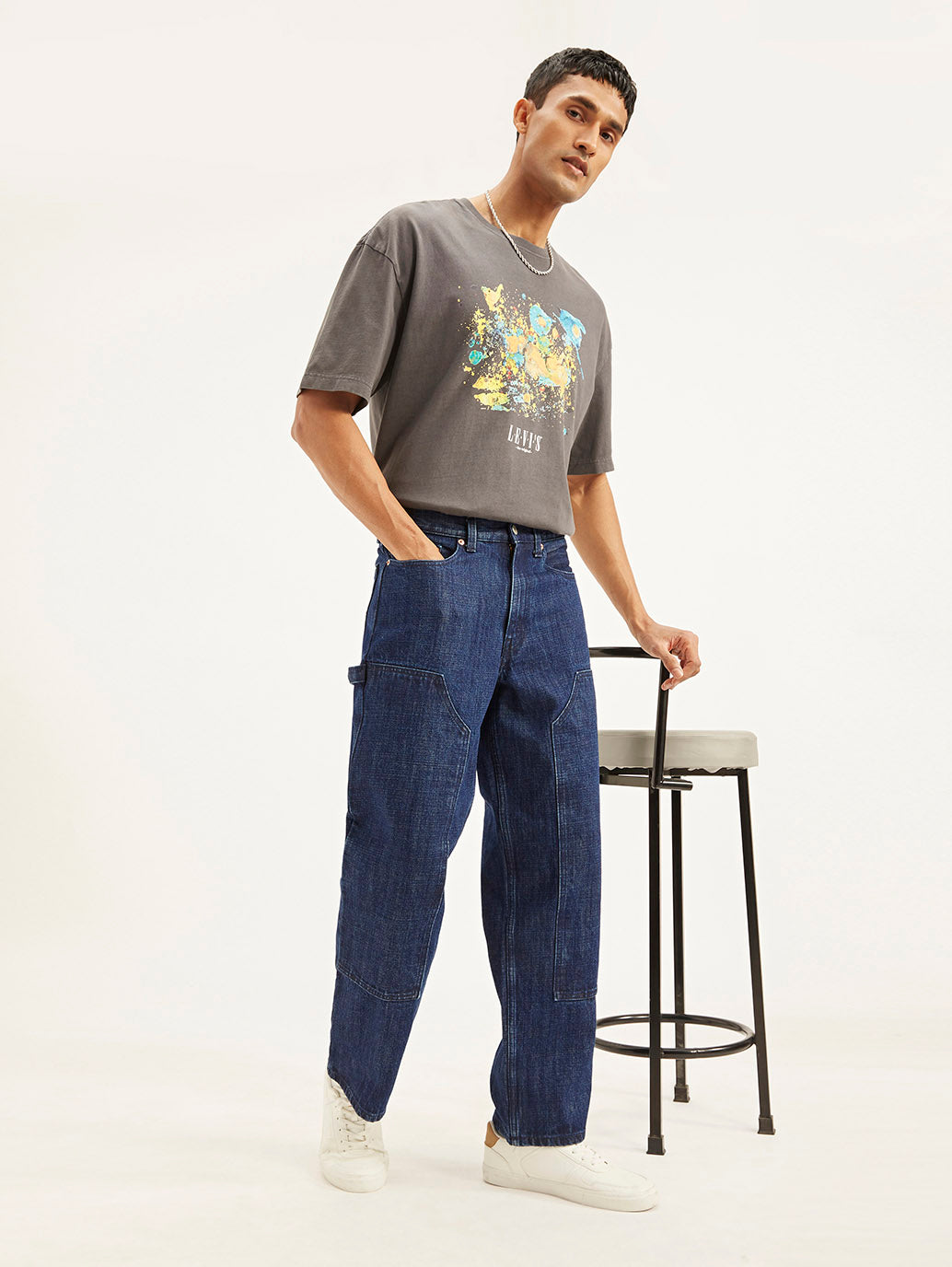 Men's 578 Blue Loose Fit Mid Rise Jeans