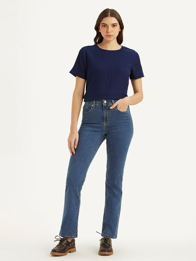 levi's Women's 724 Blue Straight Fit High Rise Jeans-picture-32