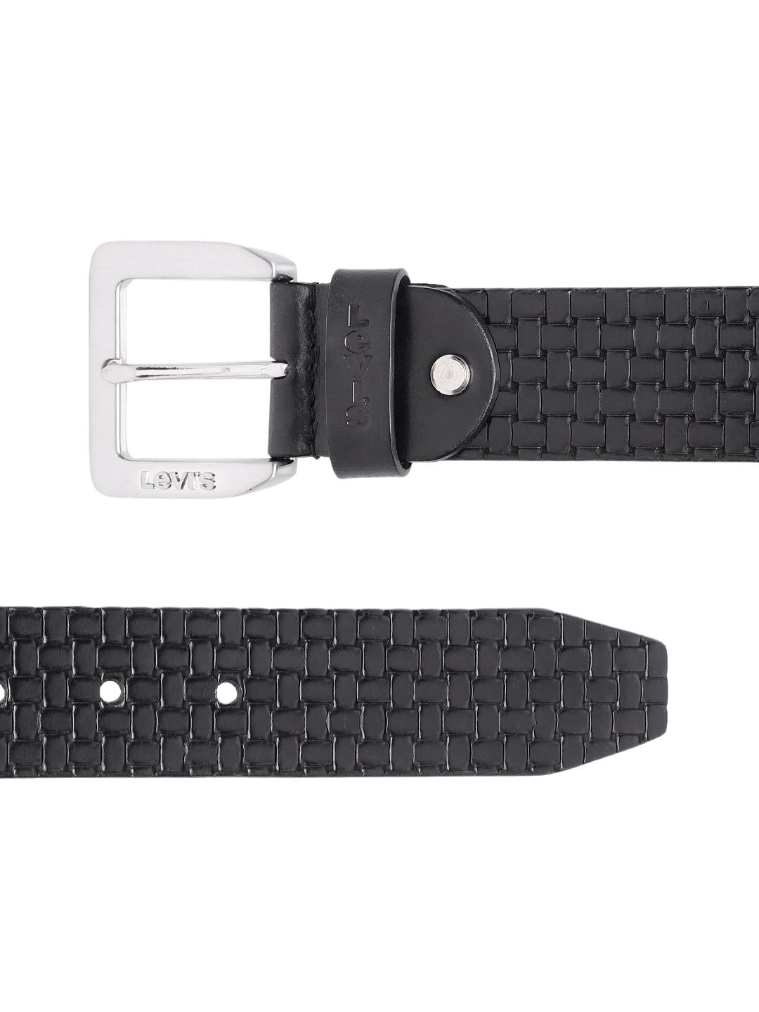 Men's Black Textured Belt - b05cae0d-6197-4d44-a958-d41a7f44f8671742190018720-Men-Textured-Leather-Belt-5361742190018616-3 View