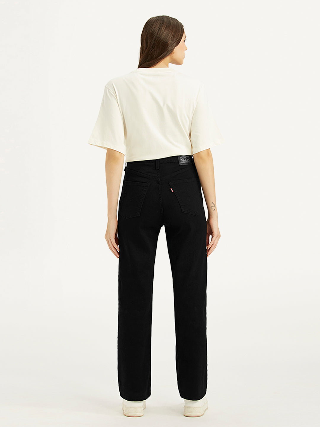 Women's Black Ribcage Straight Fit High Rise Jeans - b1b40d4243aba9b88804130997be05c5 View