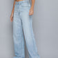 Women's Blue Baggy Fit High Rise Jeans - b23e7d76f3a6e4fde77bb2e0a391b6c9 View