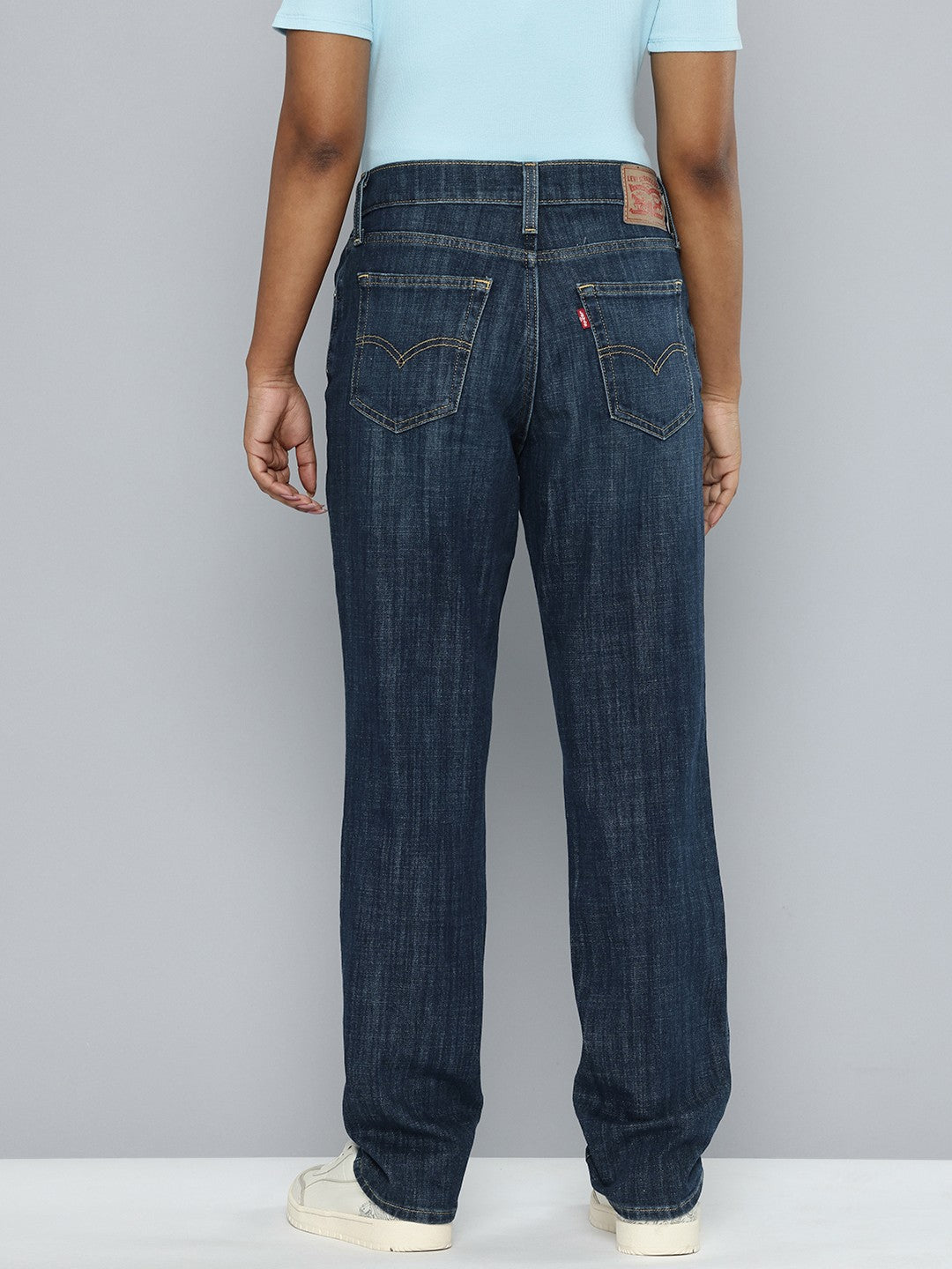 Women's 724 Blue Slim Straight Fit High Rise Jeans - b2d7d922-b8c5-4d2e-b86a-bcfb365251d21737443791241-Womens-High-Rise-724-Slim-Straight-Fit-Blue-Jeans-8517374437-3 View