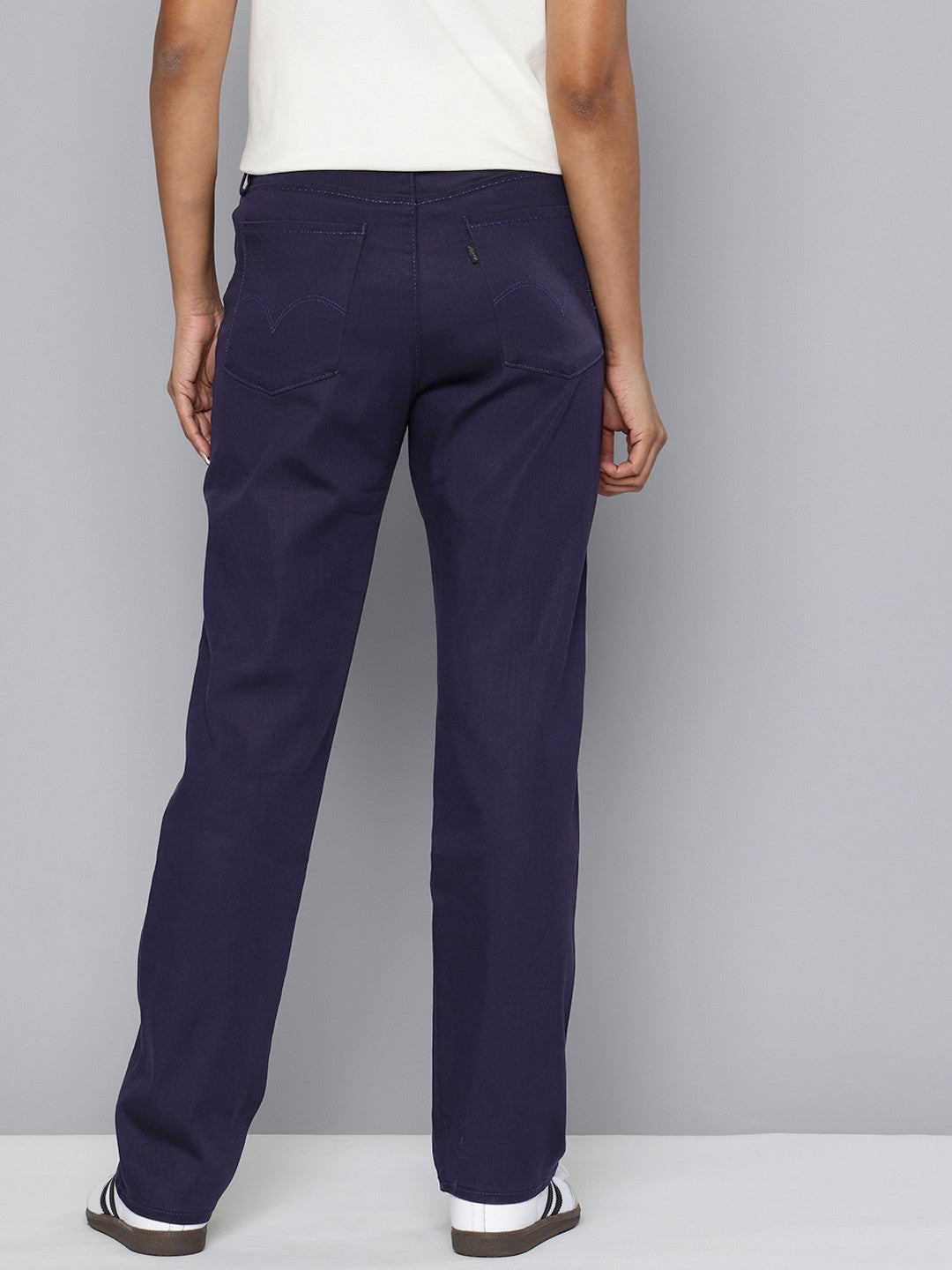 Women's Redloop High Rise Navy Straight Fit Trousers - b3a5b3ee-2c3a-405b-bdd6-72811a04cb391740742457772-Levis-Women-Trousers-1701740742457096-3 View
