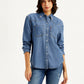 Women's Solid Relaxed Fit Denim Shirt - b6010e0e5c6072f78ca110fece579bfc View