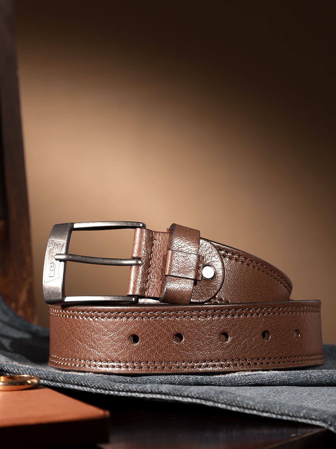 Men's Tan Solid Belt - b6445fc2-f711-4c34-b57e-861909cb56c01744202010788-Levis-Men-Leather-Casual-Belt-2721744202010486-1 View