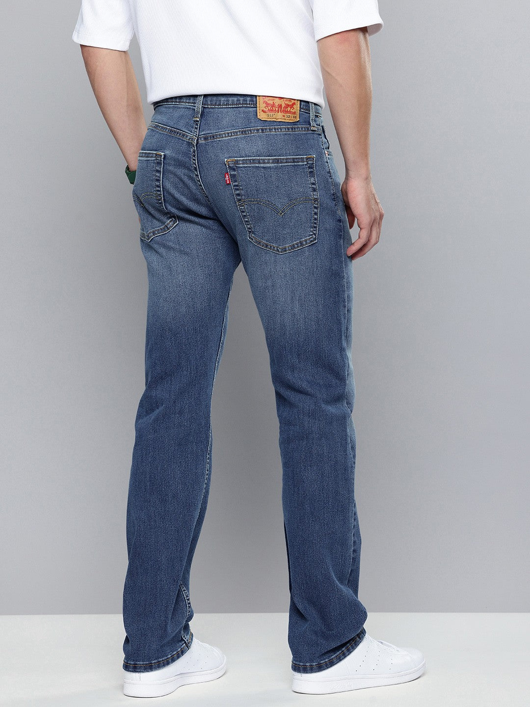 Men's 513 Indigo Slim Straight Fit Mid Rise Jeans - b66704a0-d1e3-49c2-a155-c1f878efa6b81732256882496-Mens-513-Slim-Straight-Fit-Indigo-Jeans-5851732256881960-3 View