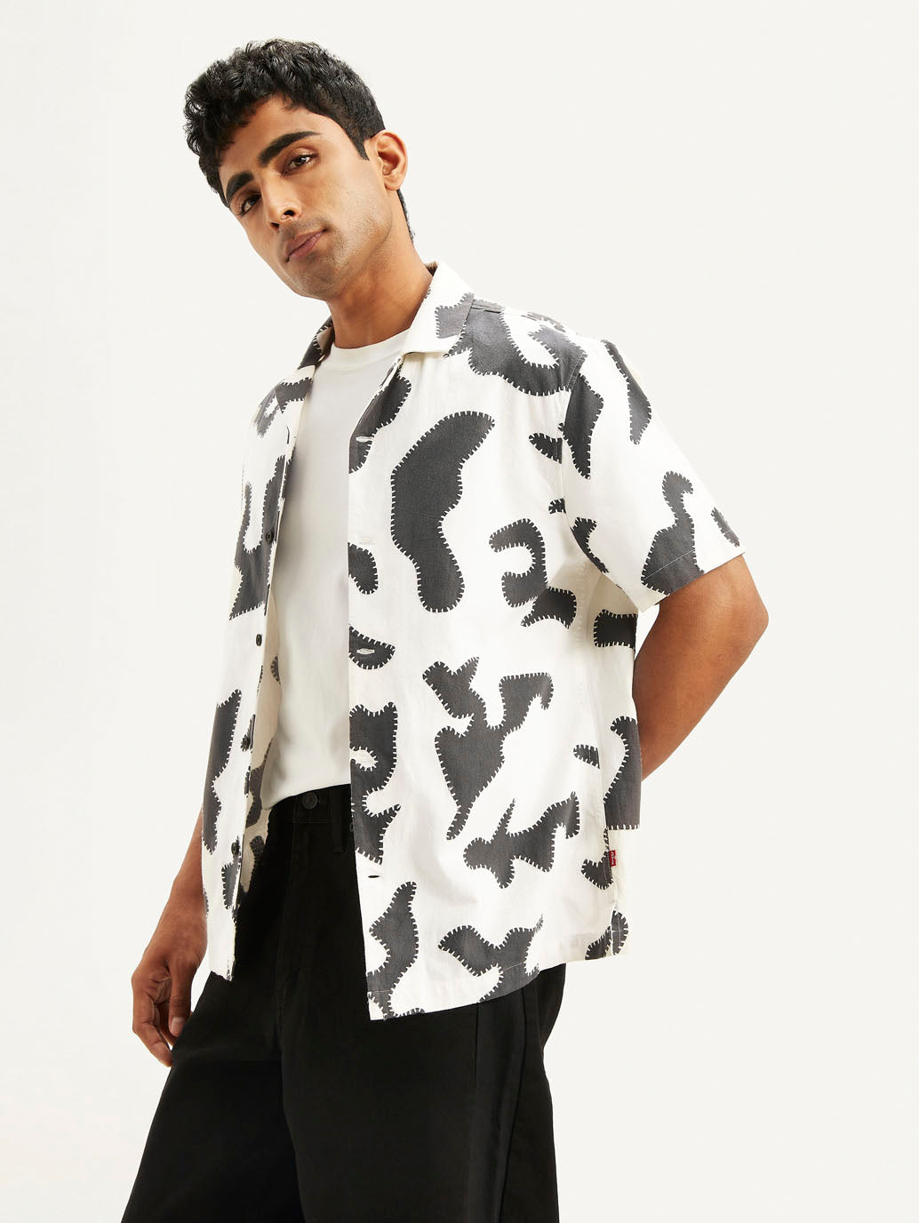 Men's Resort Collar Abstract Relaxed Fit Shirt