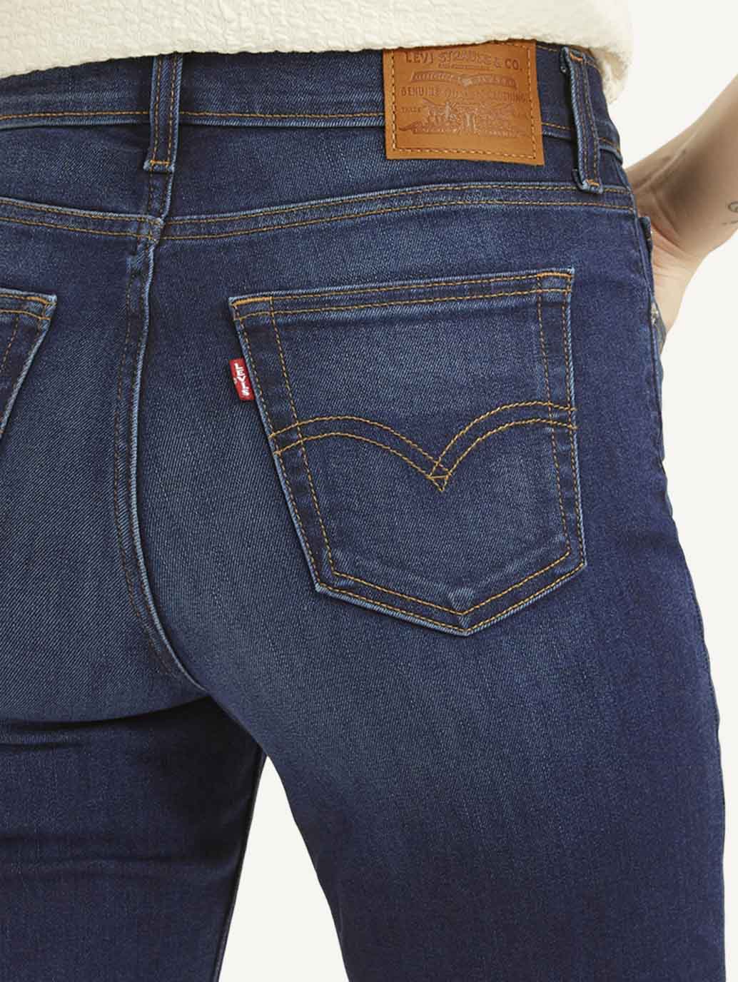 Women's 724 Dark Blue Straight Fit High Rise Jeans - b9d4ad30655d18621af8e242ff55a6c5 View