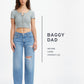 Women's Med Indigo Baggy Dad Barrel Loose Fit Mid Rise Jeans - 0209f59b-ccb5-490a-87fe-2bf026b72363 View