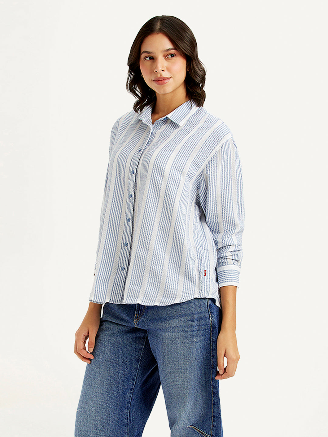 Women's Striped Relaxed Fit Shirt - bcebc69ed44f392d90b9295486434206 View