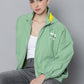 Women's Solid Light Green Hooded Jacket - bcf18b92-4839-4d92-8607-9dd3f1189b381694427719738-Levis-Women-Jackets-4371694427719206-1 View