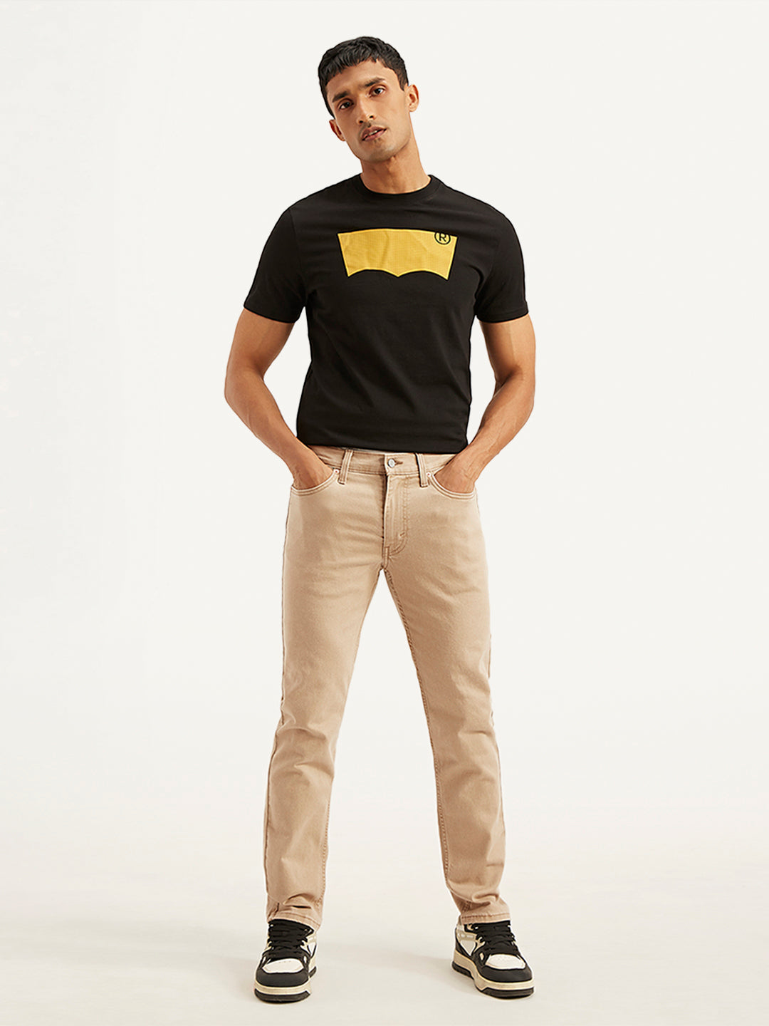 Men's 511 Beige Slim Fit Mid Rise Jeans - bf82c508c7b89048f0fc0deebfe1ada8 View