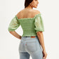 Women's Floral Green Off Shoulder Top - c15107fe75b6c77bc1250ab585aa672f View